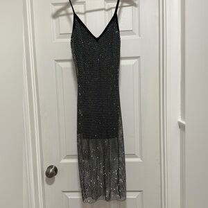 Black Sequin Slip Maxi Dress. Brand New size Small